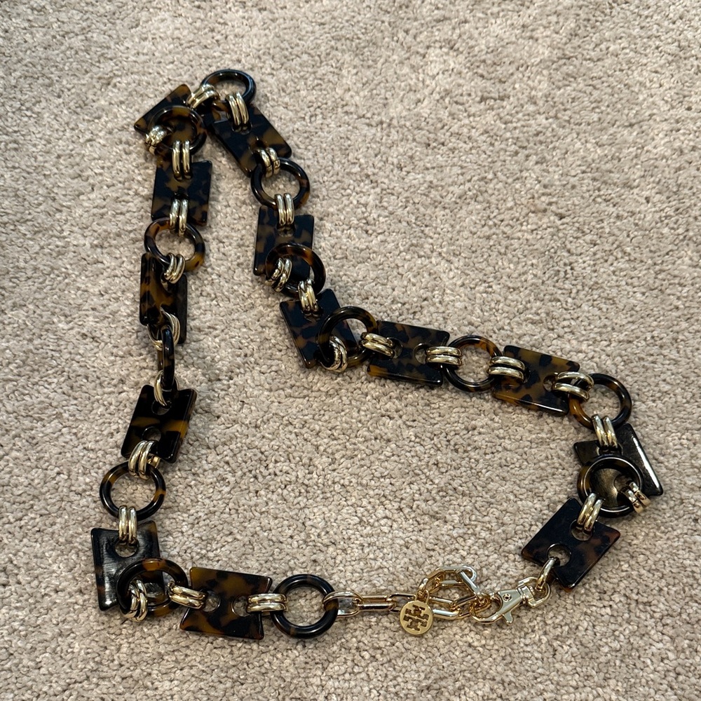 Tory Burch Tortoiseshell and Gold Chain Belt - Picture 4 of 4
